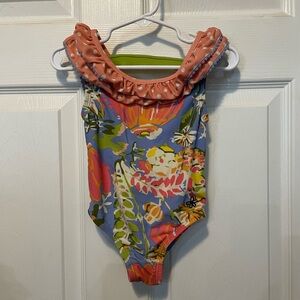 Matilda Jane Girls 2 Ruffle One Piece Swimsuit Floral Polka Dot